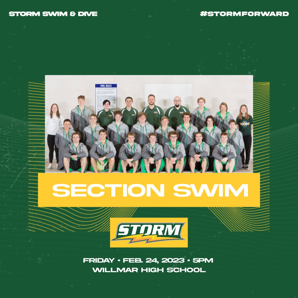 Good luck to our Boys Swim &amp; Dive Team today as they compete in Section Prelims! #StormForward

Livestream: youtube.com/@cardinalview8…
