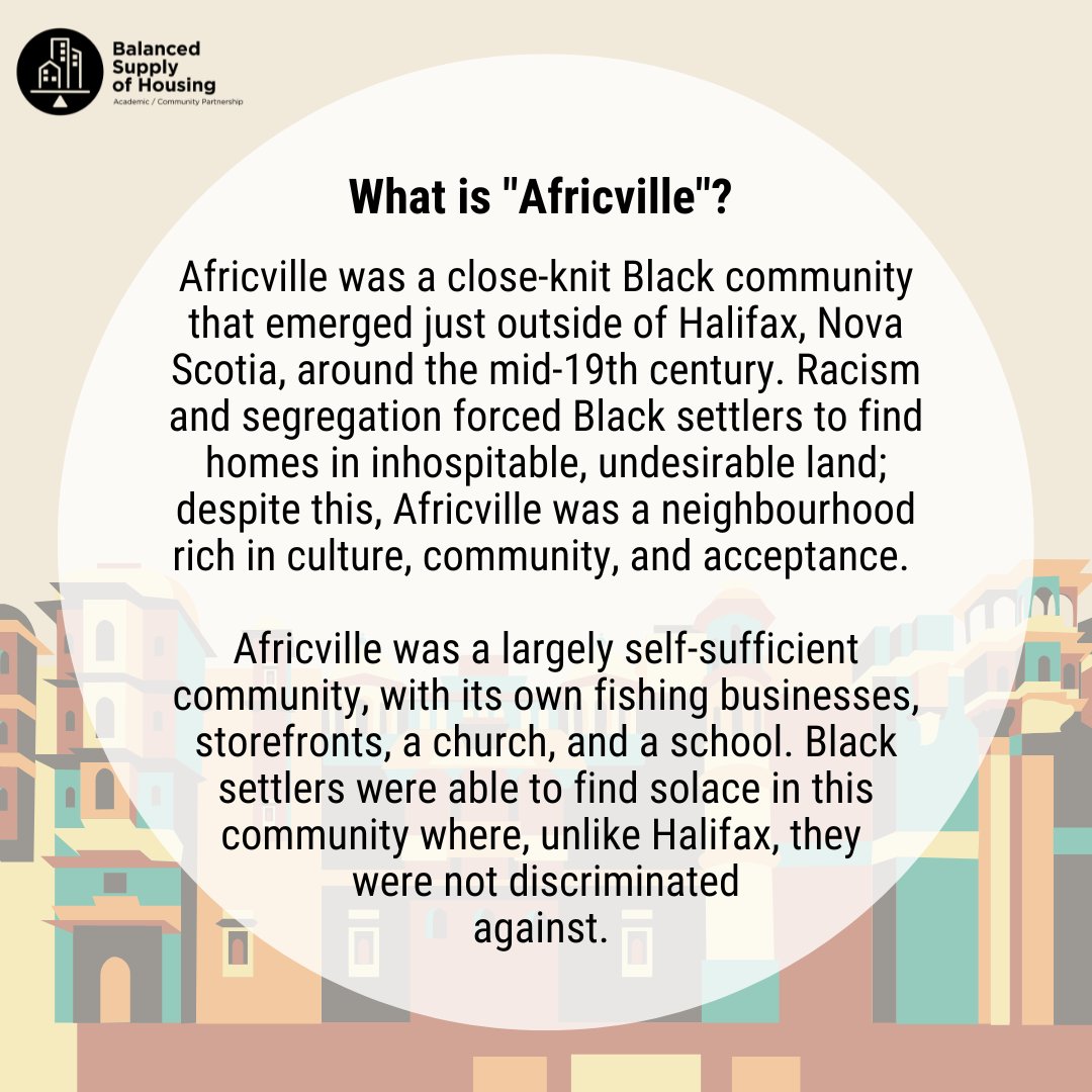 BSHNode's tweet photo. Have you heard about what happened to #Africville in #NovaScotia? This #BlackHistoryMonth we want to highlight events across #Canada that expose the racialization of our #housingsystem– Africville is a shocking reminder.
Check out the graphics below to learn about #Africville https://t.co/ivdRlwR4I8