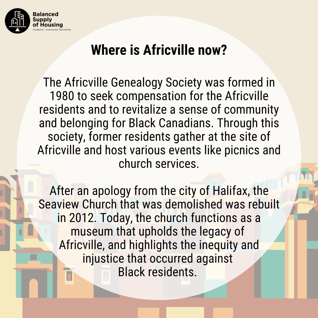 BSHNode's tweet photo. Have you heard about what happened to #Africville in #NovaScotia? This #BlackHistoryMonth we want to highlight events across #Canada that expose the racialization of our #housingsystem– Africville is a shocking reminder.
Check out the graphics below to learn about #Africville https://t.co/ivdRlwR4I8