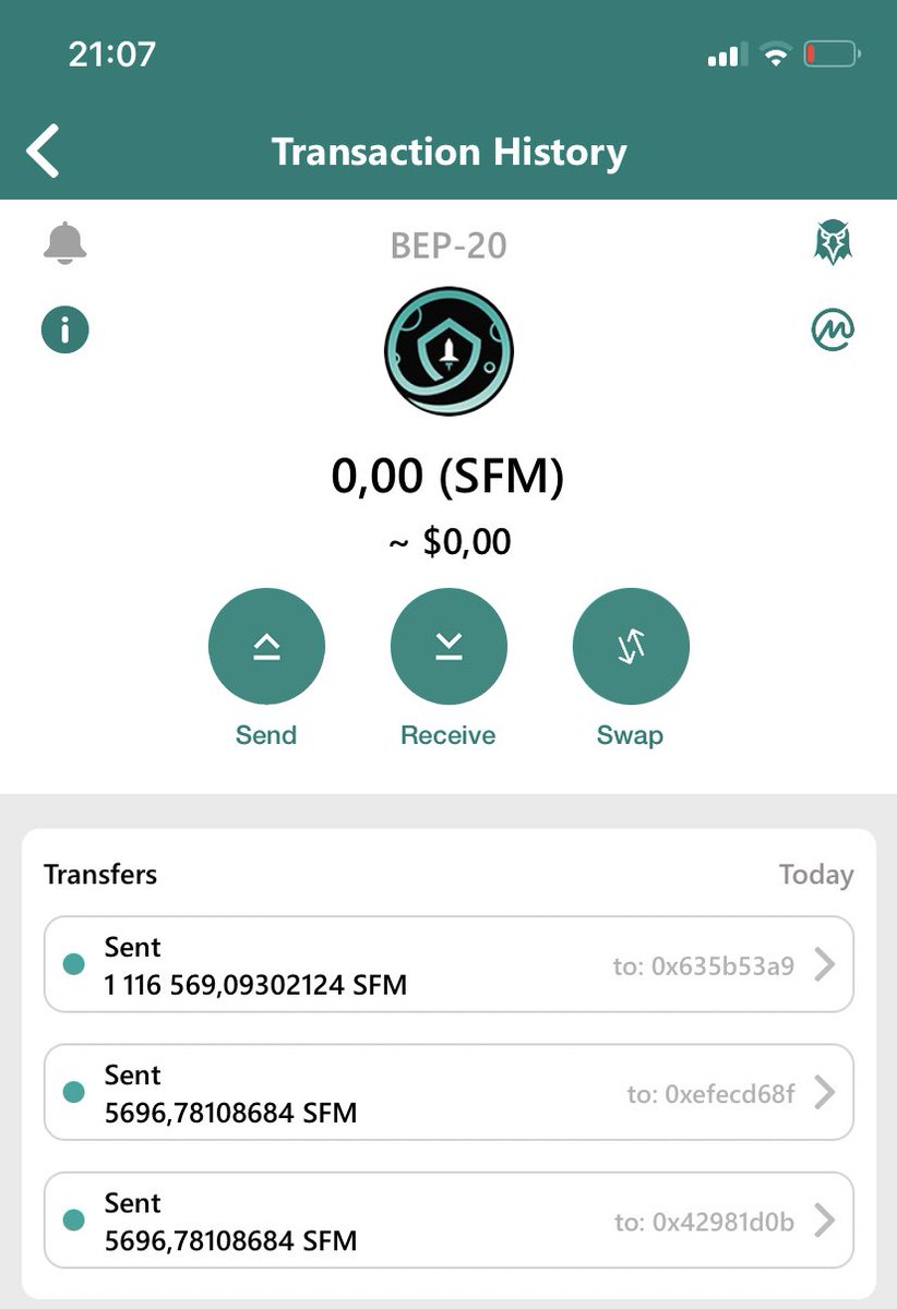 Patrireader's tweet photo. Guys, I just lost all my @safemoon 😔😔 I am still in shock that I got hacked! I connected my trust wallet to a website to migrate #Feg ( of course wrong website) and my 1M of #SFM disappeared! I don’t know what to do . Can you help me ? Please! 😔😔 https://t.co/SD539KY5Eb