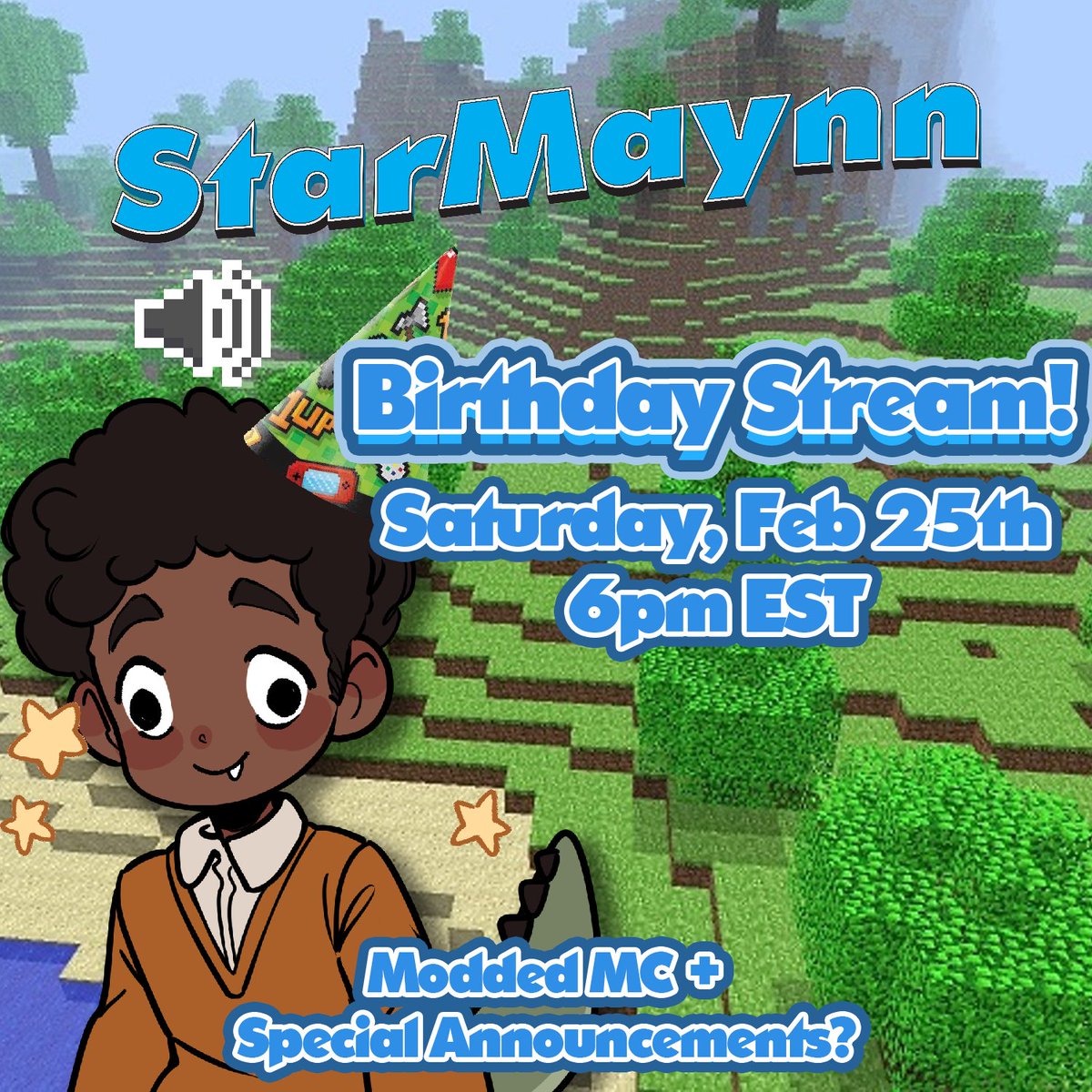 StarMaynn's tweet photo. 🎊🎉 I'M BACK! 🎉🎊

another year comes another modded mc stream! Come join and stick around for special announcements and upcoming changes to the stream!! 🧁🎉🎂🐊 See you there! 🥳

https://t.co/6Pb6nn1uaG https://t.co/xEeNK3I1Tf