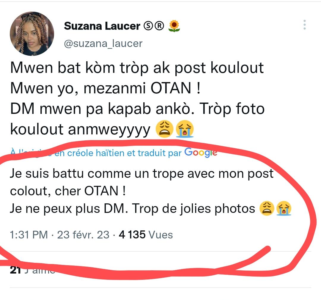 prmidy's tweet photo. @suzana_laucer Tradiksyon fransè twitter a ki touye m frèt😭😭😭 https://t.co/hu2TK7rCs2