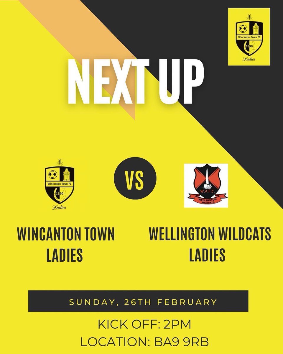 wincantonladies's tweet photo. We are home this Sunday for a friendly against Wellington Wildcats. Come along and help cheer us on ⚽️
#footballmatch #football #ladiesfootball #friendly #wtlfc #wincantontownladiesfc https://t.co/sEDIKYVoYc
