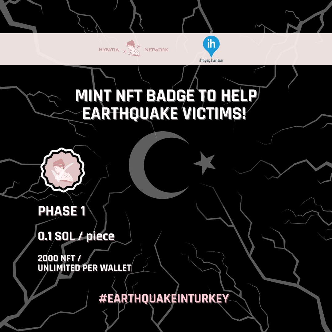 While each Hypatia Charity Check NFT badge is 0.1 SOL, <a href="/ihtiyacharitasi/">İhtiyaç Haritası / NeedsMap.coop</a> is directly transferred to the Solana wallet with 100% transparency.

hypatia-charity.vercel.app