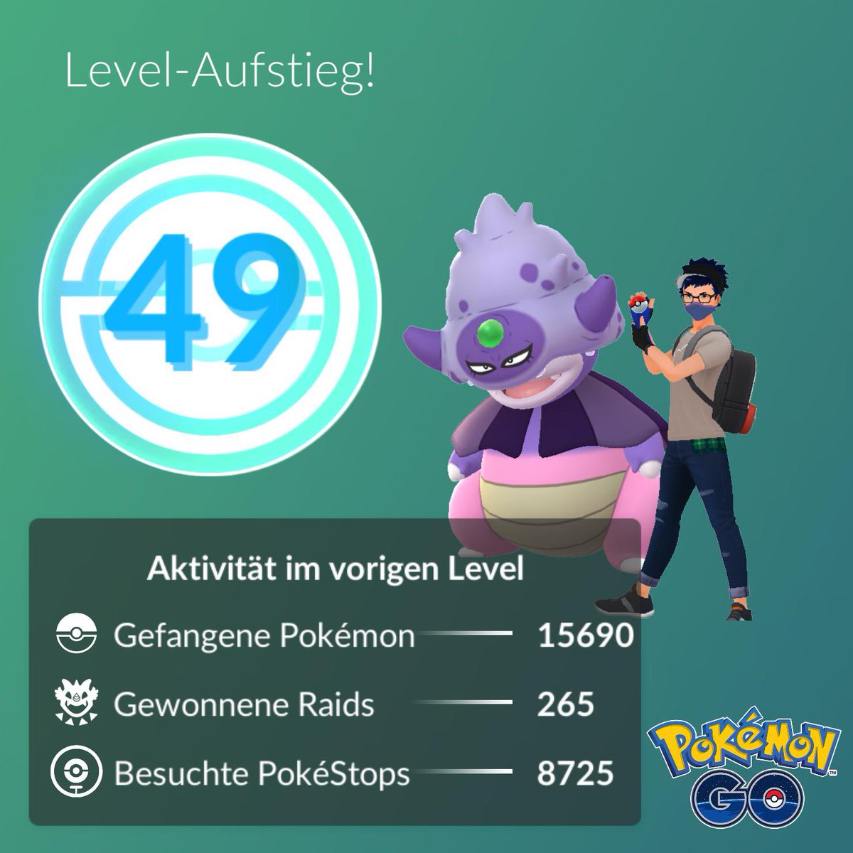 Genau richtig, das Level-Up, vor der #pokemongotour #hoenn.

#pokemon #pokemongo #pokemongodeu #pokemongoapp