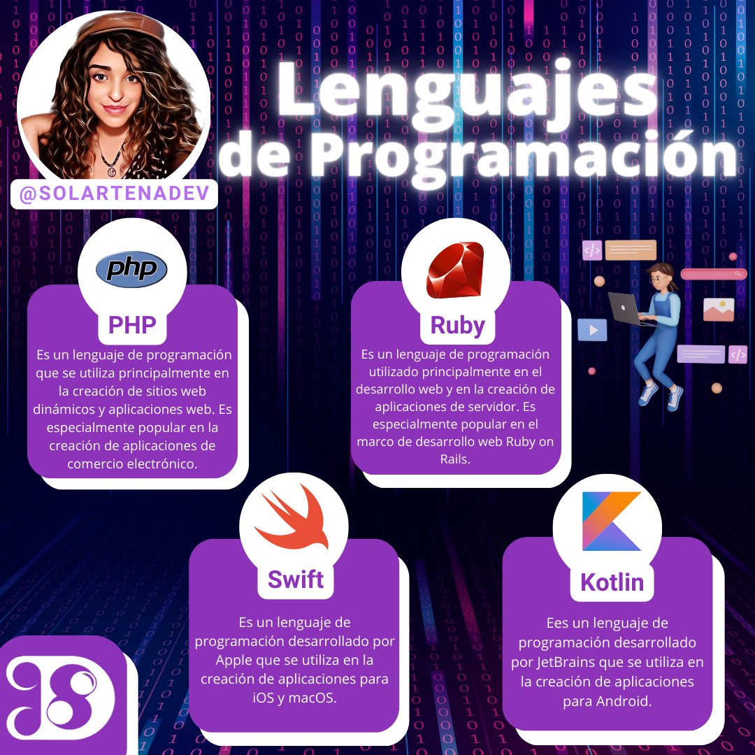 SolartenaDev's tweet photo. 👩‍💻Empecé con JavaScript, me fascin�� su capacidad para crear interactividad en las páginas web. Luego aprendí Python. Cuéntame, ¿Cuál fue tu primer lenguaje de programación? 👩‍💻Sígueme para obtener más información y recursos útiles #JavaScript #Python #programación #Tecnologia https://t.co/U48yiU62RZ