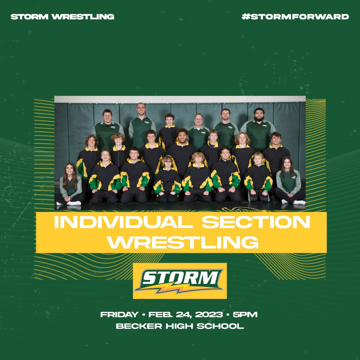 Best of luck to our Storm Wrestlers Competing in Individual Sections Today! #StormForward

Livestream: youtube.com/@beckerpublics…