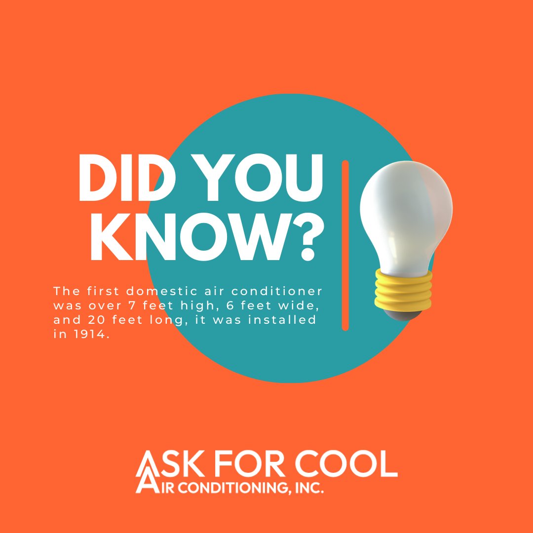 AskForCoolAC's tweet image. Did You Know? #ACFacts #FunFactFriday #ACTips #ACMaintenance #HVAC #AC #AirConditioning #ACService #HVACMaintenance  #SouthFloridaAC #HVACContractor #ACInstallation #SunriseContractor #BrowardContractor #ACContractor #SunriseFL #WestonFL #PlantationFL #Business #SmallBusiness