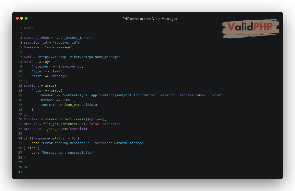 FlipXAds's tweet image. PHP script to send Viber Messages
#file_get_contents() #Viber

PHP is a versatile scripting language that can be used for a variety of purposes, including sending bulk messages on popular messaging apps like Viber.

validphp.com/php-script-to-…
