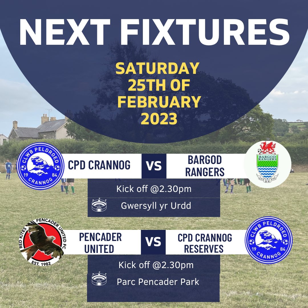 ⚽️YFORY • TOMORROW⚽️

Mae’r ddau dîm wrthi yfory gyda’r tîm cyntaf yn croesawi Bargod Rangers i’r Gwersyll a’r ail dîm yn bwrw draw am Bencader. 

•

Both teams are in league action tomorrow with the firsts welcoming Bargod Rangers and the Seconds head over to Pencader.
