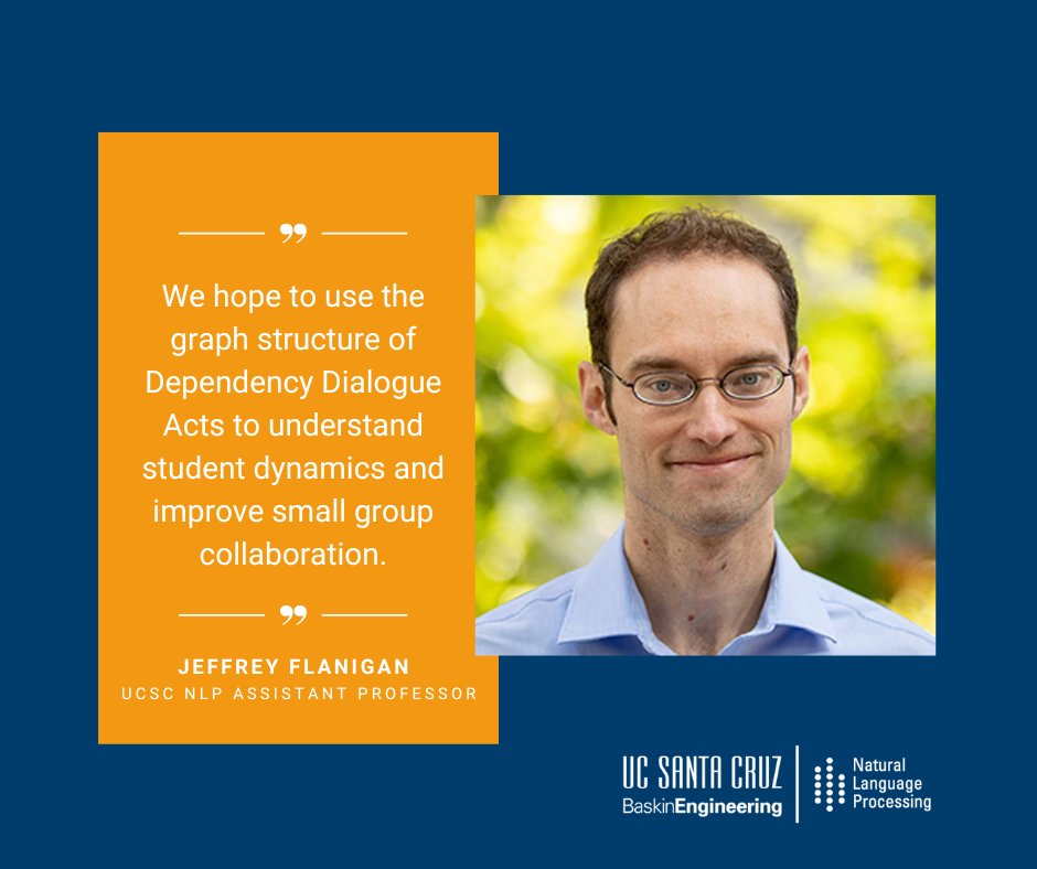 UCSC_NLP_MS's tweet image. Professor Jeffrey Flanigan and collaborators presented at the International Workshop on Spoken Dialogue Systems Technology. They are using Dependency Dialogue Acts to understand student interaction dynamics as part of @NSF_iSAT.

#UCEngineers #InclusiveEngineering in action.