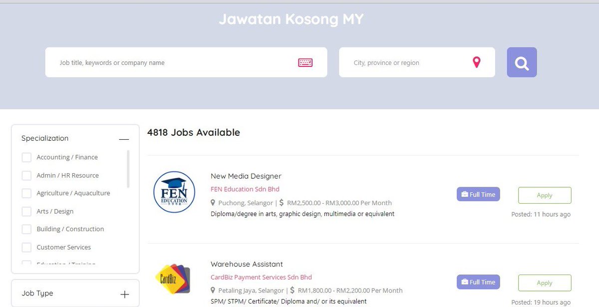 empayarkerjaya's tweet photo. Khas kepada anda yang sedang mencari kerja &amp; intern, lebih 2500 jawatan kosong disini yang anda boleh mohon secara mudah dan pantas.

Tak sampai 5 minit dah boleh apply. Kami dah sort kan ikut category tau. Cari je nak kerja apa dekat sini. Semua ada. 

👉 https://t.co/a3Ks0WaEAp https://t.co/Afbpebm0xy
