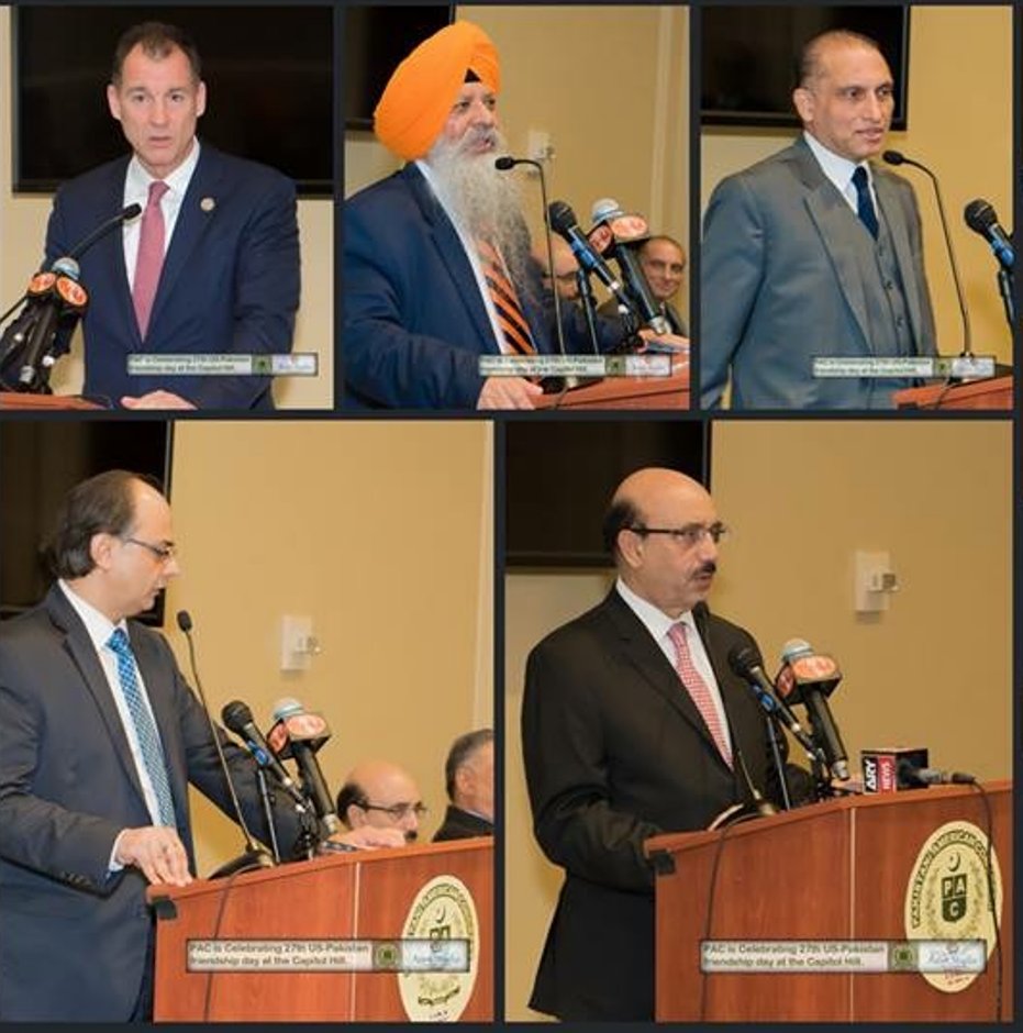 HinduACT's tweet photo. May 10, 2018- Pakistan American "friendship day" organized by Pakistan American Committee at the Capitol Hill. #Khalistani leader Amarjit Singh &amp; gang among the main speakers.
Now you know why #Khalistanis don't protest the conversion of #Sikh girls in #Pakistan or claim Lahore. https://t.co/lDPq1YQE4Q