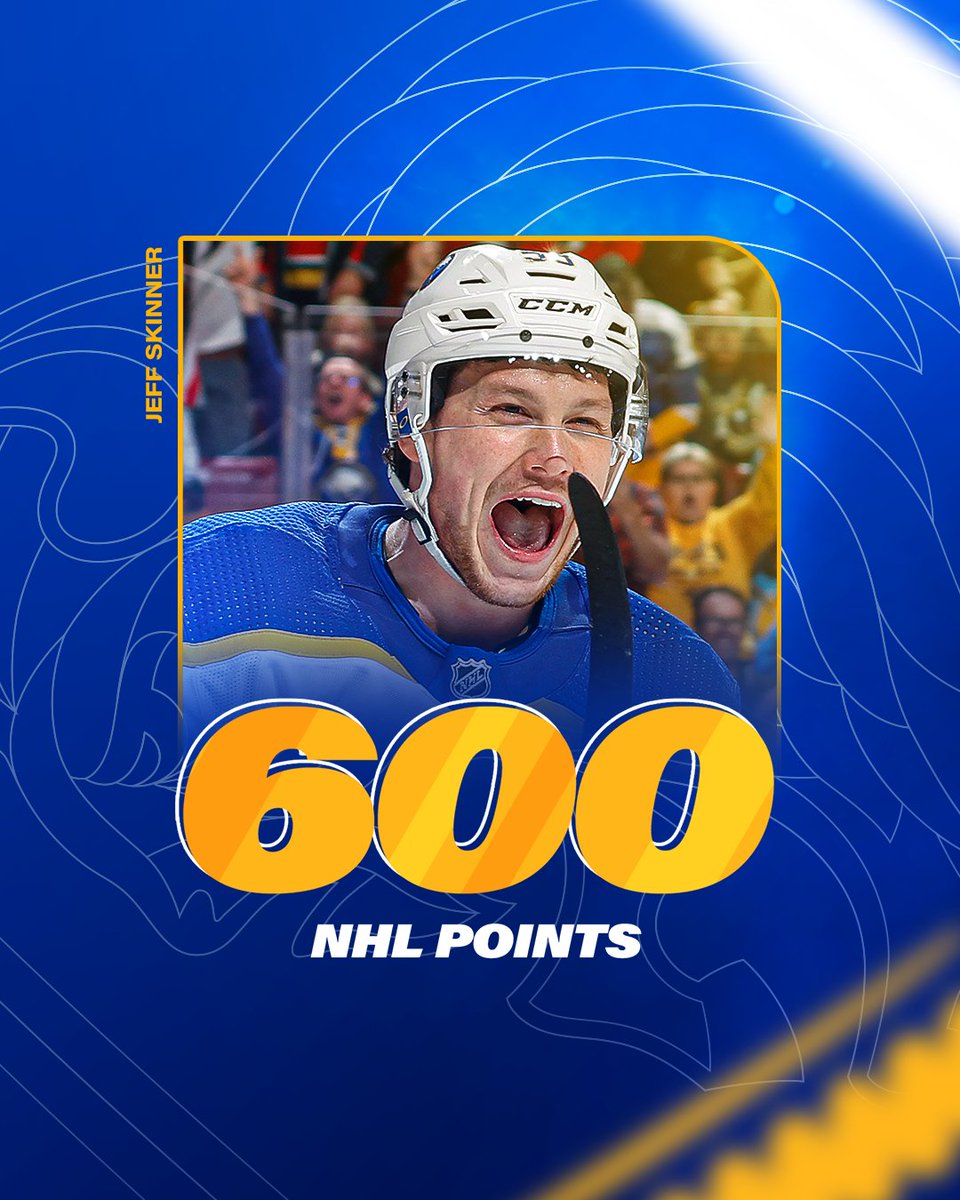 That's 6️⃣0️⃣0️⃣ <a href="/NHL/">NHL</a> points for Jeff Skinner! 

Congrats, Skinny!
