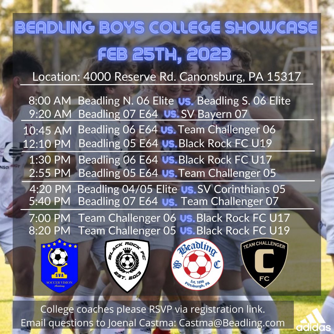 It is almost time ⏰!

One more sleep before we kick off our Boys College Showcase. We look forward to hosting great players/ clubs as well as all the college coaches who will be in attendance! Be on the lookout for glimpses of the Showcase all day tomorrow! #WearTheB
