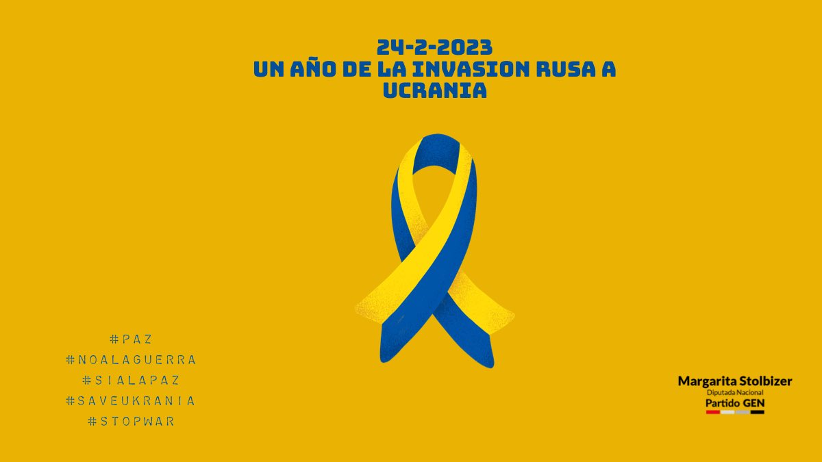 Stolbizer's tweet photo. Por el fin de la guerra, el retiro de Rusia y Ucrania libre y soberana. 
#EstamosConUcrania 🇺🇦🇦🇷 https://t.co/dRhQnDEVgx