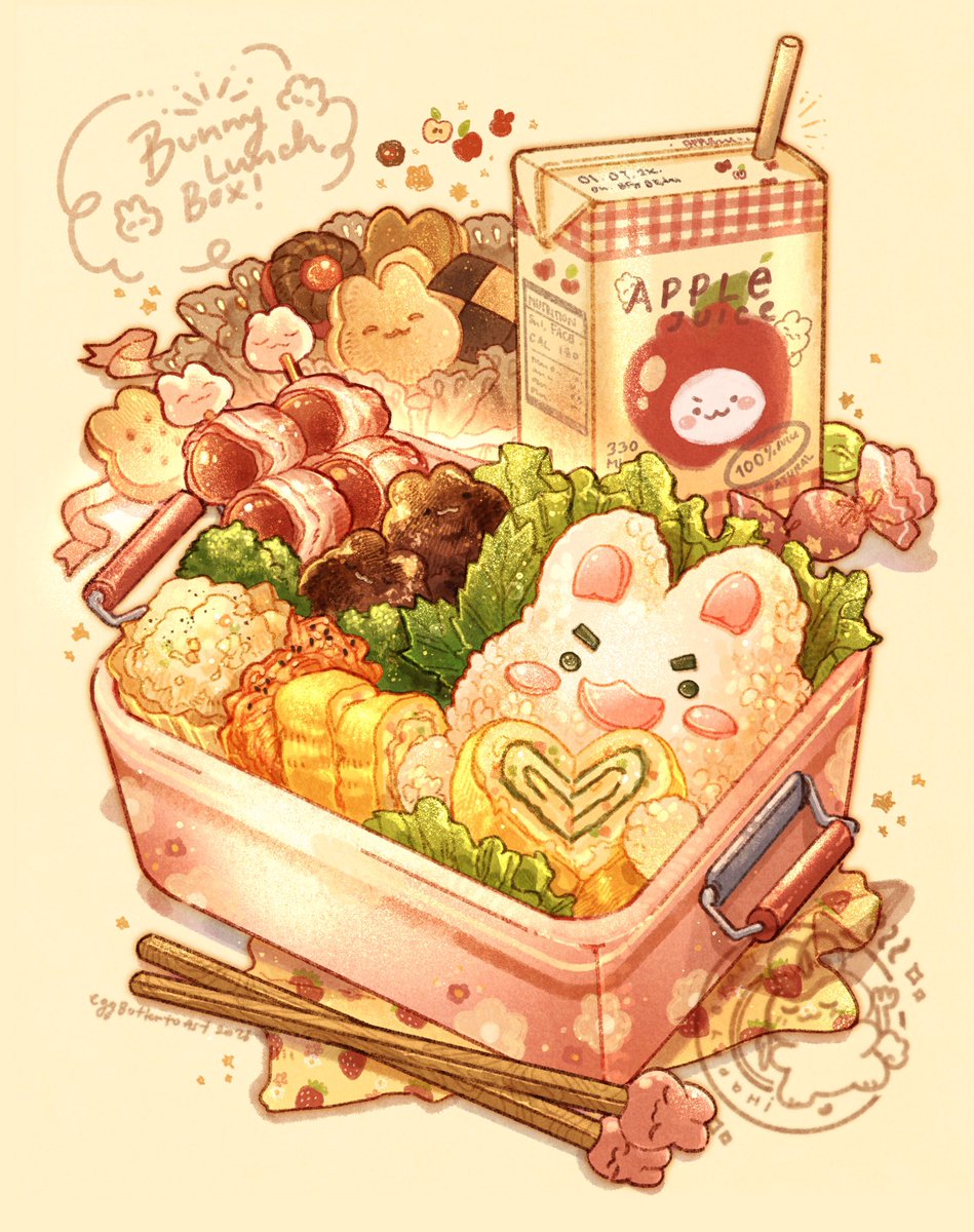 bestrollever's tweet image. To boost your mood this weekend, have a bunny specialty lunch box!🐰🍱 
What do you like the most in this lunch box? Personally, I’ll save the     rolled omelette last 😌