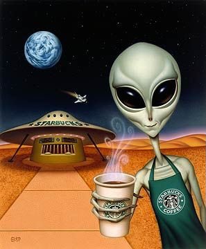 fivefortweeting's tweet photo. Okay Hear me out. You put a Starbucks on the moon. And then they’ll see that and go their so you can go their and capture as many Aliens as you possibly can.💜#HowToTrapAnAlien https://t.co/9X8MWUXZ3j
