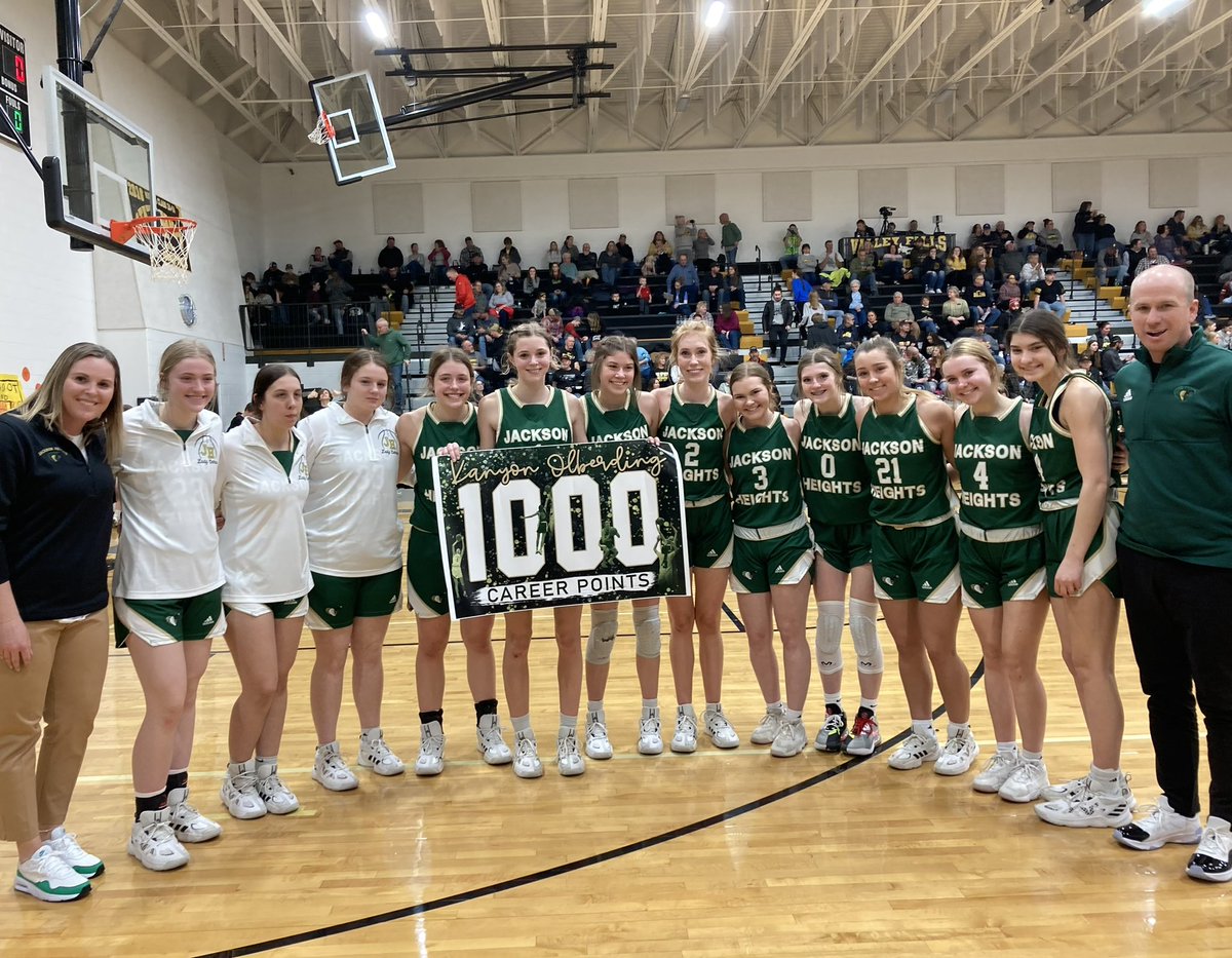 Senior Kanyon Olberding reached 1,000 points tonight moving her into fourth all time in school history. <a href="/sportsinkansas/">Sports in Kansas</a> <a href="/KanzalandSports/">MSC Sports</a>