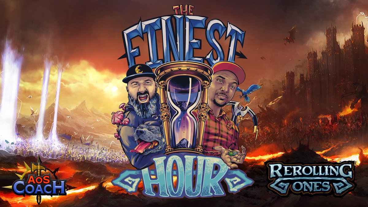 AoSCoach's tweet photo. S1E1 The Finest Hour goes live in 5 minutes (https://t.co/KcWDBBvTuN) @Rerollingones Jack &amp; I kick off our podcast style discussion about the Mortal Realms. https://t.co/it4qyXCPjJ