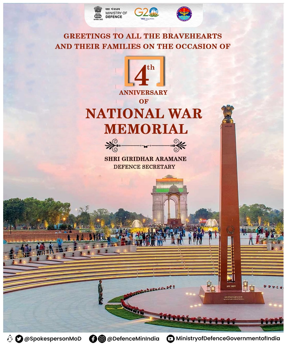 prodefencejammu's tweet photo. #4YearsofNWM
Inaugurated on this day in 2019, National War Memorial is a tribute to the fallen soldiers who made supreme sacrifices in the line of duty. Nation remain indebted to their service &amp; sacrifice.
Salute to the unparalleled courage &amp; bravery of Armed Forces.
@diprjk https://t.co/AkldIQXZVP