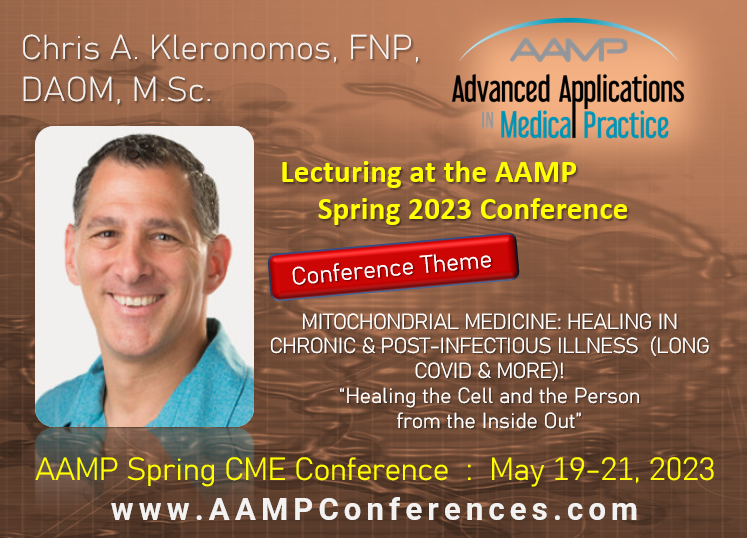 AampConferences's tweet photo. Please welcome guest speaker Dr. Chris Kleronomos to AAMP's Spring Conference on Advanced Mitochondrial Healing and Post-Infectious Illness, May 19-21 in Scottsdale. Attend In Person/Live Remote or Post Event and receive 18 #CMEs.
https://t.co/btiCcVOYMY https://t.co/OUZErrgwfa