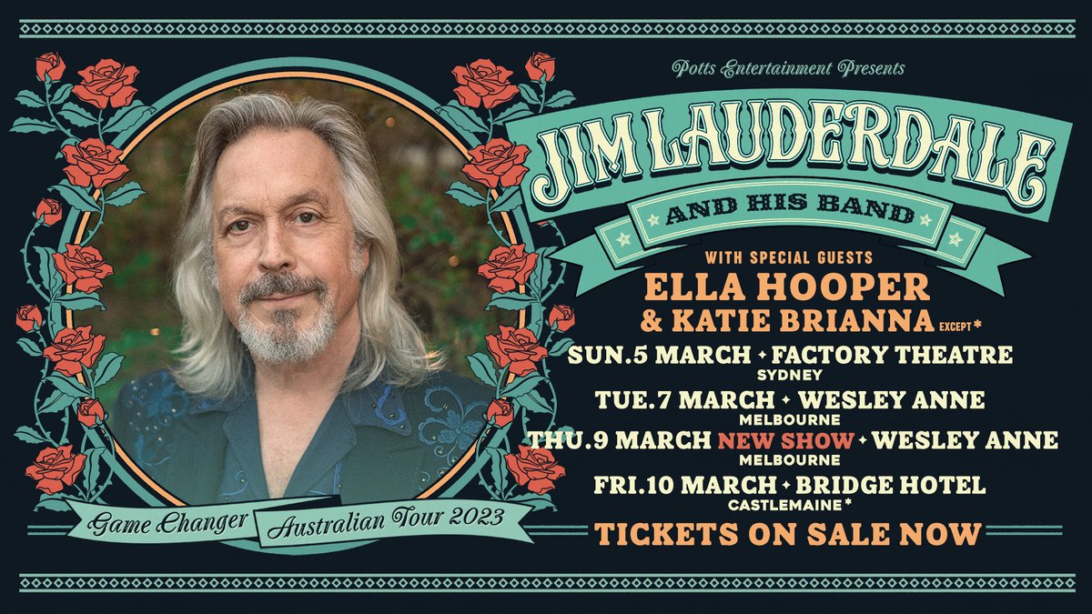 mrjeremydylan's tweet photo. Only a week until @jimlauderdale's Australian tour kicks off! First Melbourne show has sold out, we have added a second, still some tickets for Sydney and Castlemaine, but get in quick!
https://t.co/dhX7C7vQL5 https://t.co/knVvbxb5Xa