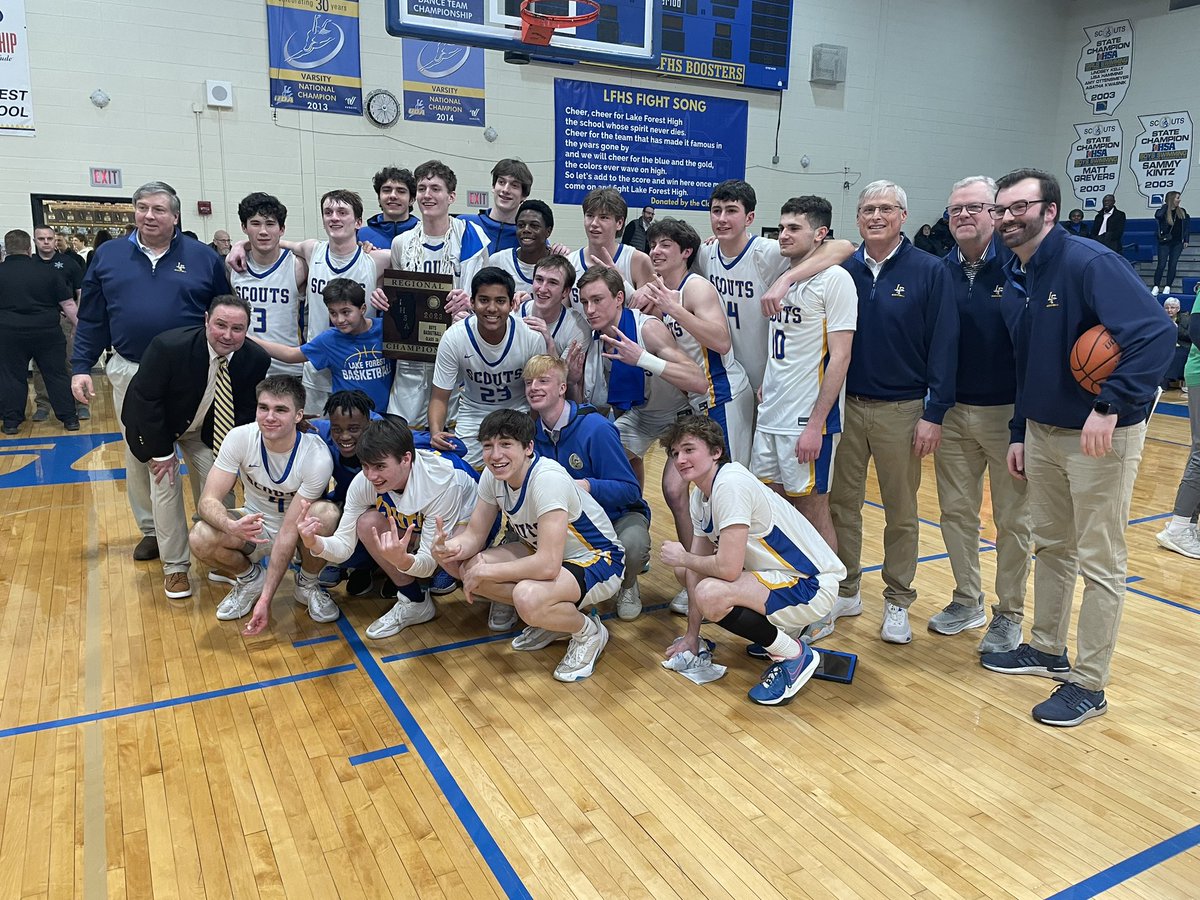 Lake Forest beats Notre Dame 34-28 to win the Regional Championship!! <a href="/AsaThomas13/">Asa Thomas</a> , <a href="/AberleTommie/">Tommie Aberle</a> , and <a href="/anthonymordini/">Anthony Mordini</a> all had 9 points! The Scouts play Carmel Tuesday at 7:00 pm at Grayslake Central.