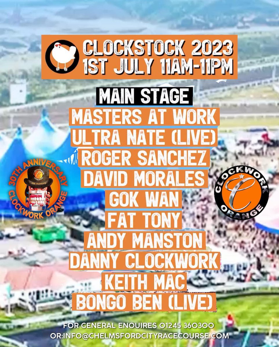 SAT. JULY 1🎙️@ultranatemusic at #Clockstock🙌🏽🍊🔥🤩💪x @Clockwork_OClub & @ChelmsfordCRC