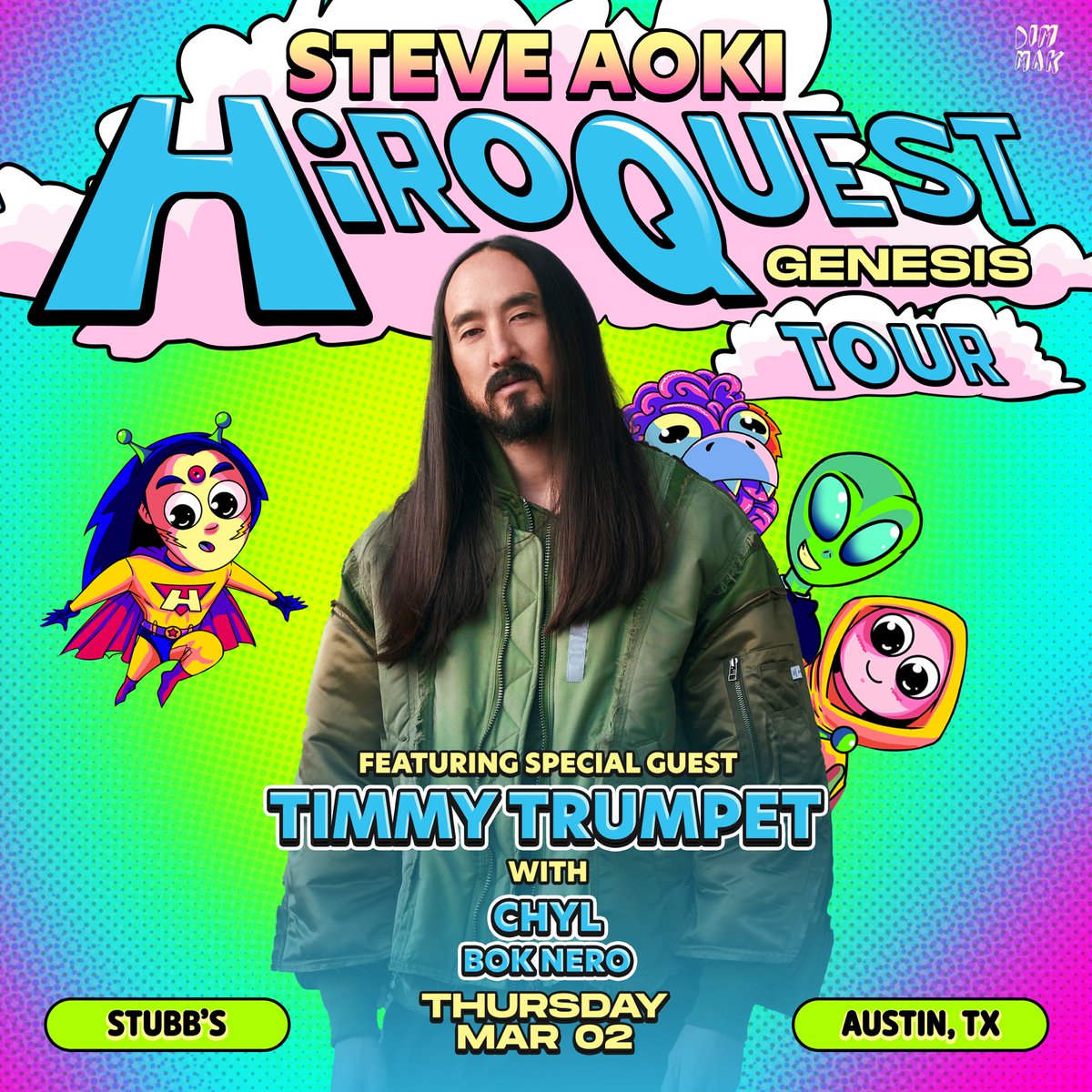 👽 TICKET GIVEAWAY 👽 

Superstar DJ <a href="/steveaoki/">Steve Aoki</a> is bringing his pals <a href="/TimmyTrumpet/">Timmy Trumpet</a>, CHYL, and Bok Nero to Austin. Enter to WIN two tickets to his show at <a href="/StubbsAustin/">Stubbs Austin</a> on 3/2!

Rules:
① RT this post
② Follow <a href="/atxconcert/">Austin, Texas</a>
③ Tag your +1 in the comments

Winner on Tues, 2/28 🛸