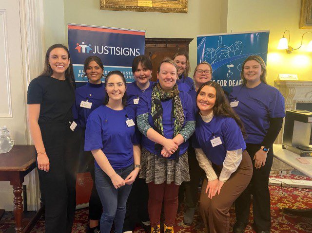 RachelMoiselle's tweet photo. Go raibh míle, míle maith agaibh to the wonderful CDS student volunteers who were truly fantastic today at the #RIASignLanguages2023 event @RIAdawson. The day would not have run half as smoothly without them! They did themselves and @studies_centre proud. Thank you so much! 🤟 https://t.co/KMwl75QsAW