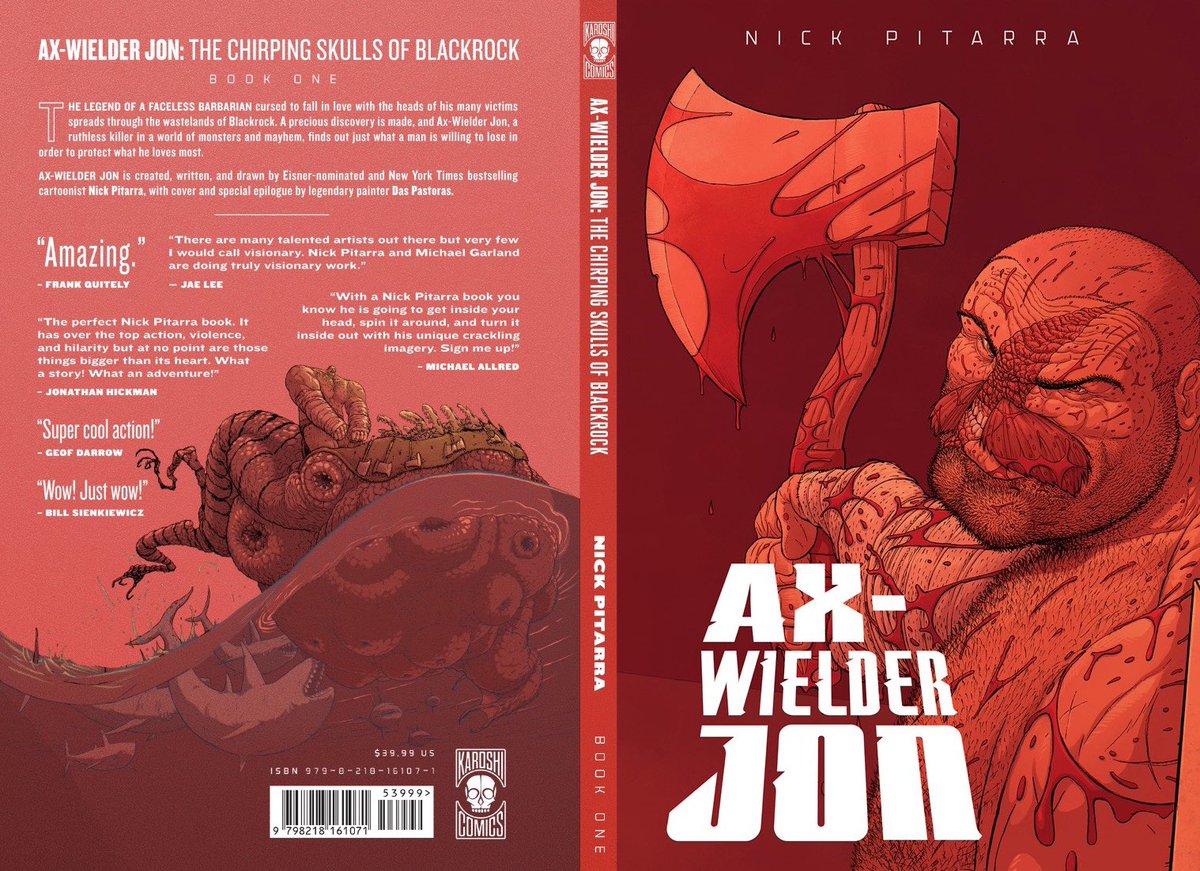 AX-WIELDER JON retailer exclusive limited edition cover. One is going in every box of 5 to retailers! Every copy (Pastoras and Pitarra Covers) comes Remarqued and signed. #AxWielderJon #MakeComics