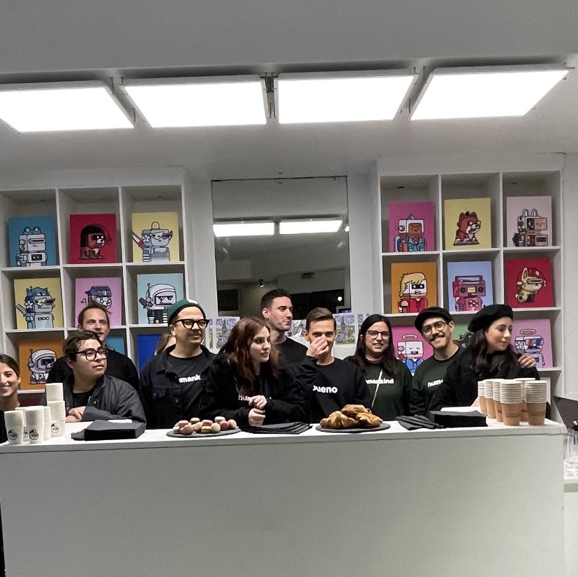 RM_DESIGN__'s tweet photo. Couldn’t attend #NFTparis2023 but totally honored to be there &amp; featured in 
BEEP BOOP spirit amongst the OGs of the @robotosNFT Fam !! 

Many thanks for this surprise appearance and much love to you all!

Shoutout to the @buenonft and @humankindArt teams as well !!!

🤟🏻🤟🏻♥️♥️ https://t.co/tJWjNVuzkp
