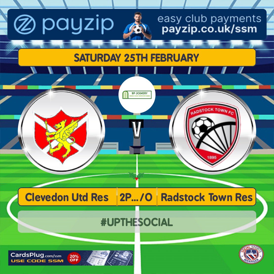 After last weeks horror show the boys travel to clevedon reserves! This game will be another tough battle! Can the boys put last weeks result behind them and keep the pressure on the league leaders!! #upthesocial