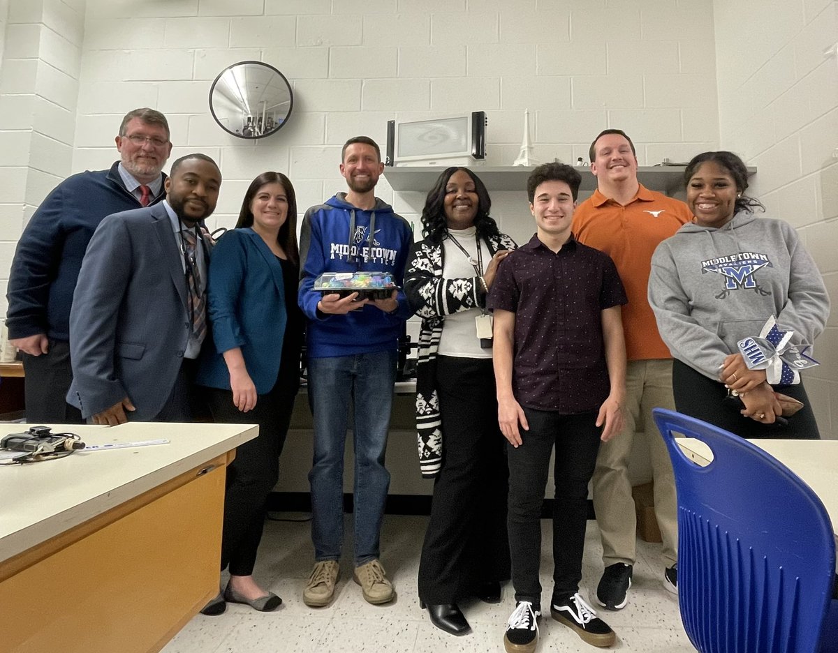 MiddletownHigh's tweet photo. We would like to take this opportunity to announce and congratulate Mr. Cory Hafer, the Middletown High School Teacher of the Year! Ⓜ️ https://t.co/AgGO1hojo6