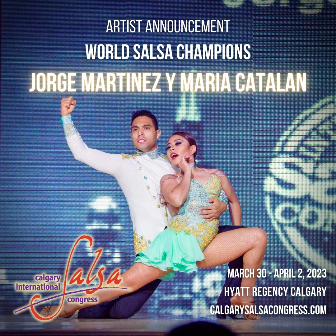 CalgarySalsaCon's tweet image. 🔥 Artist Announcement: Welcoming Jorge Martinez &amp;amp; Mária Catalán from Mexico! 🇲🇽 🔥 Jorge and Maria are celebrated World Salsa Champions, known internationally as Salsa Na’Ma champions and as judges &amp;amp; presenters of the Oaxaca Salsa and Bachata Festival happening March 16th!