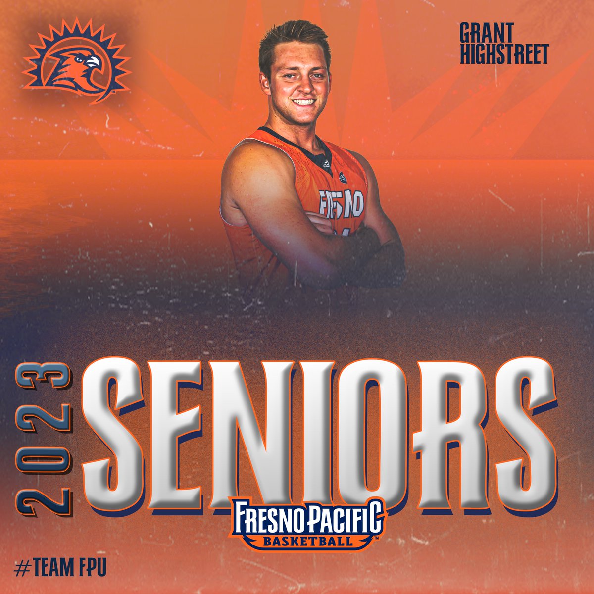 FPU_MBB's tweet photo. 🗣️Senior Spotlight: Grant Highstreet

Hometown: Visalia, CA

Degree: Bachelors Degree in Business 

Career Highlight: 16 Points, 12 Rebounds vs LaVerne

Favorite Memory: The dog pile after hearing our named called to play in the 2021 NCAA Tournament

#teamFPU | #HesWithUs https://t.co/UvQjo3cWK8