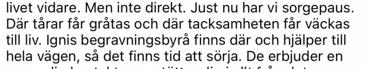 mortenpostrup's tweet photo. Det står visserligen inte i inlägget att det är Ignis som har hand om begravningen, men det är ändå den bilden som bjuds. https://t.co/1HyTosPIgX
