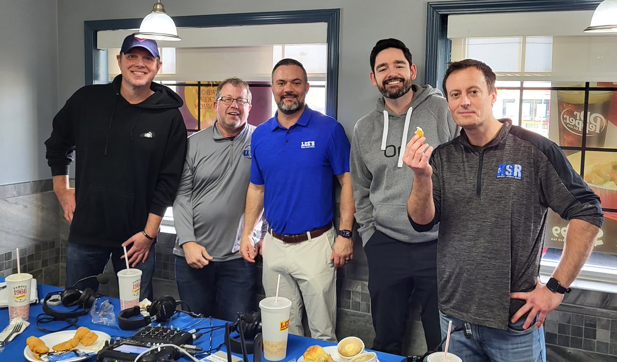 Vaughts' Views (@vaughtsviews) on Twitter photo I think Justin Newton of <a href="/lees_ofdanville/">Lees famous of Danville</a> was very happy to have <a href="/KySportsRadio/">Matt Jones</a> <a href="/ryanlemond/">Ryan Lemond</a> <a href="/DrewFranklinKSR/">Drew Franklin</a> <a href="/ShannonTheDude/">Shannon The Dude</a> in Danville today. I think Justin Newton of <a href="/lees_ofdanville/">Lees famous of Danville</a> was very happy to have <a href="/KySportsRadio/">Matt Jones</a> <a href="/ryanlemond/">Ryan Lemond</a> <a href="/DrewFranklinKSR/">Drew Franklin</a> <a href="/ShannonTheDude/">Shannon The Dude</a> in Danville today.