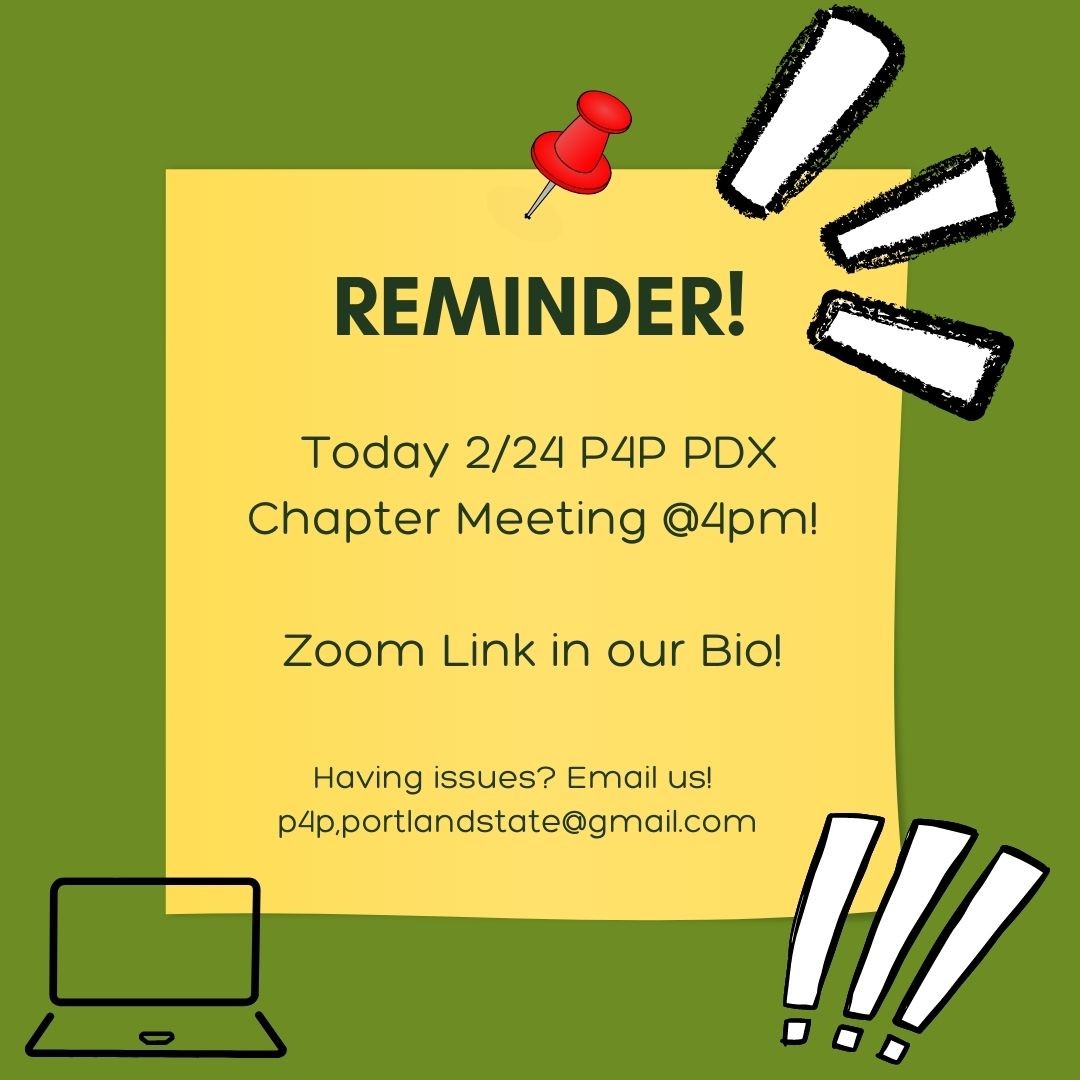 instagram.com/p4p.pdx/ Hope to see you there!

 Zoom link to our chapter meeting is in our Bio. If you have any trouble, send us a DM or an email at p4p.portlandstate@gmail.com 

#PayOurInterns #PayYourInterns #PaymentForPlacements #SocialWorkerEquityCampaign #P4P #PayMeMyWorth