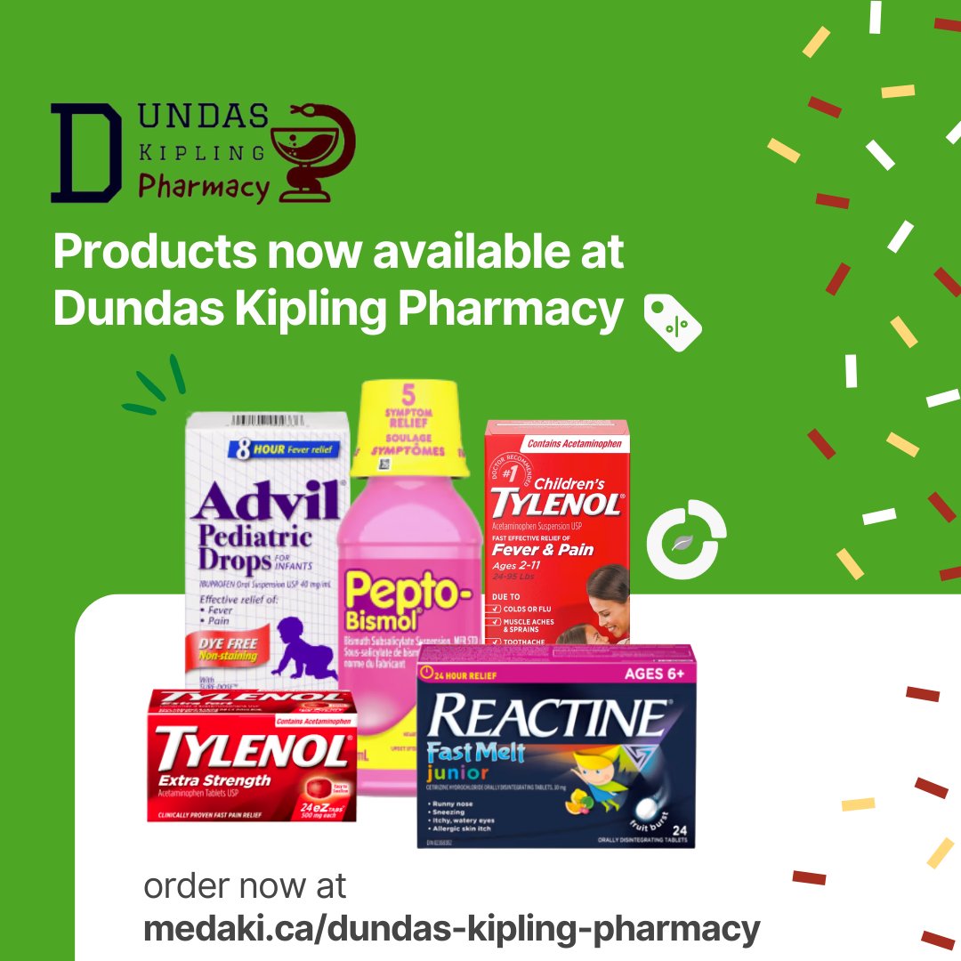 Free delivery for qualifying orders around the GTA!

Go to medaki.ca/dundas-kipling… to start ordering today!

#children #medication #pharmacy #delivery