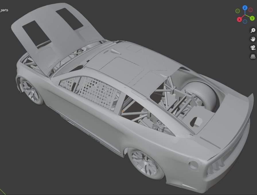Getting some design time in for a few things today including updates to the Gen 7 Mustang. The hood louvers for the 2023 car are significantly larger than last year. There are also a few changes to the nose and front fenders that I'll be attempting to update as well.