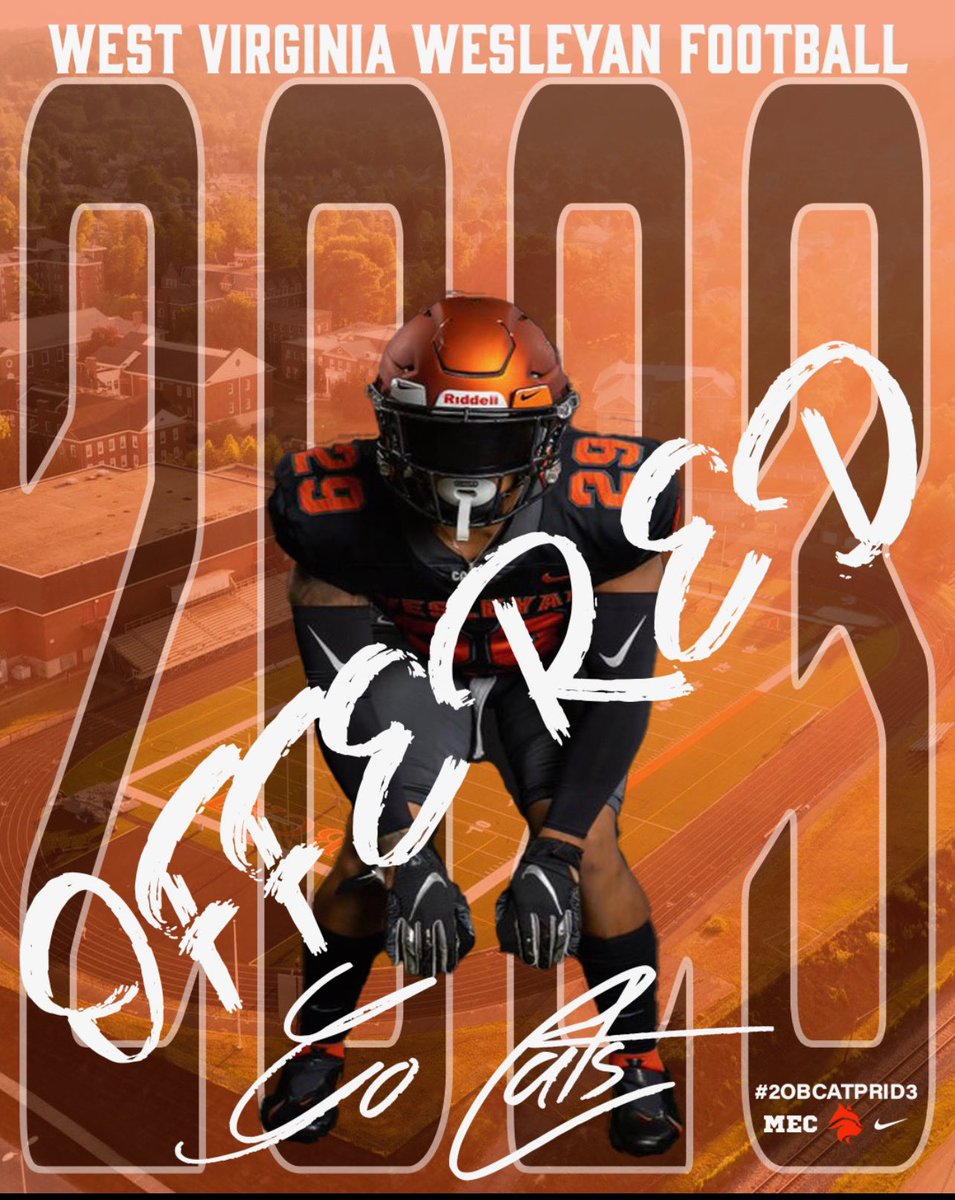 After a great conversation with <a href="/AlwaysM12/">Marcus Spearman</a>, I am blessed to receive an offer from West Virginia Wesleyan College!!! <a href="/PalmettoFBall/">Palmetto Football</a> <a href="/CoachDaveMarino/">Dave Marino</a>