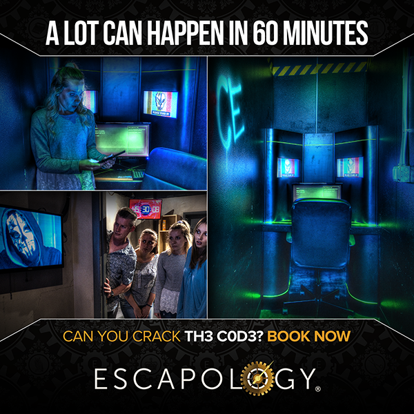 YOU’VE BEEN FRAMED for the biggest crime in American history. You must find the code, kill the program and escape within the hour!

Book TH3 C0D3 now: escapology.com/en/tewksbury-m…