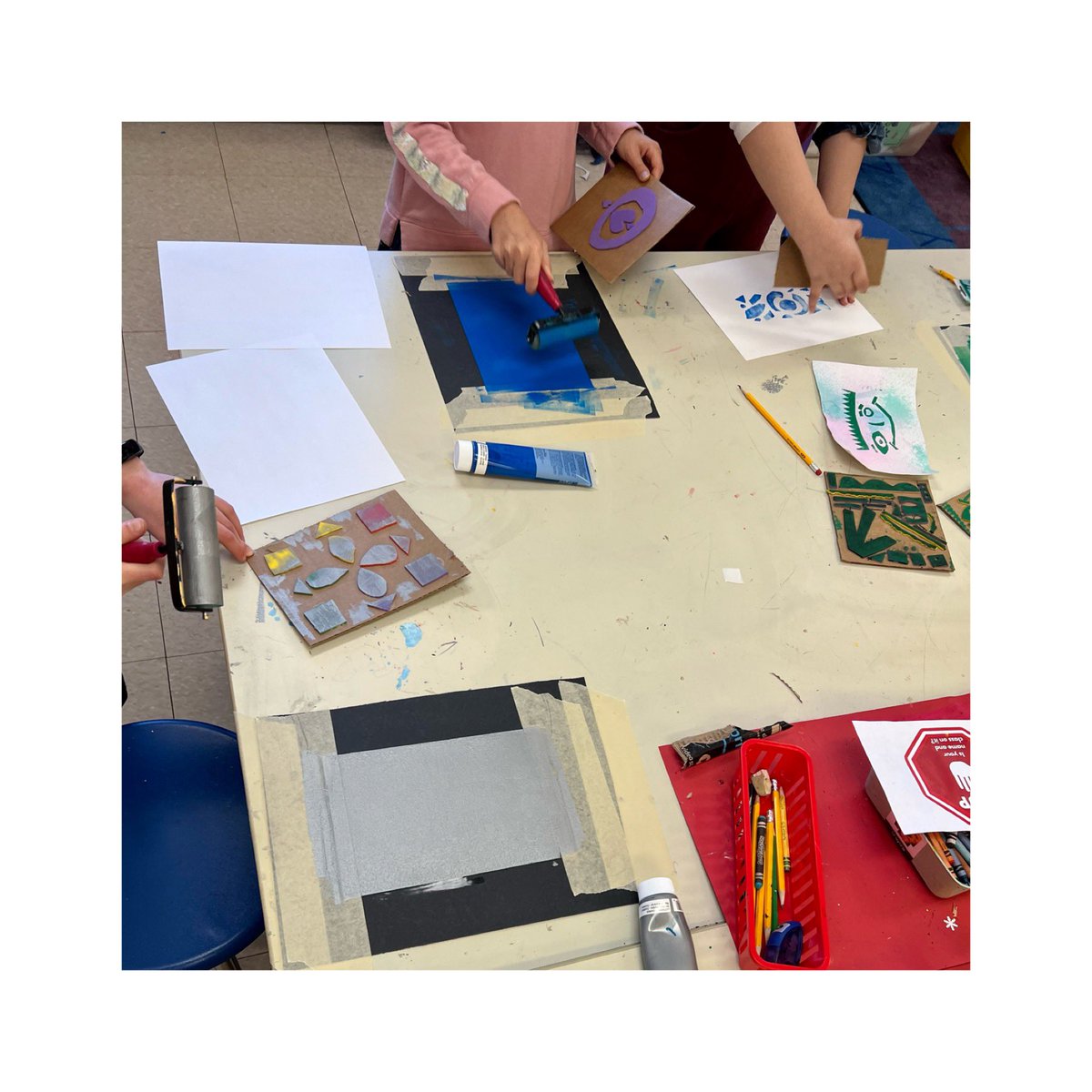 4th grade collagraph printmaking😍