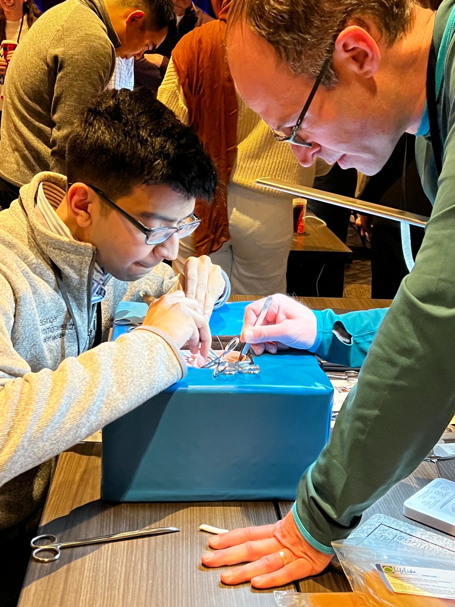 CUVascularSurg's tweet photo. Exciting hands-on learning at #VESS23! Check out @doctormaxw teaching. https://t.co/WhDKX2oPtv