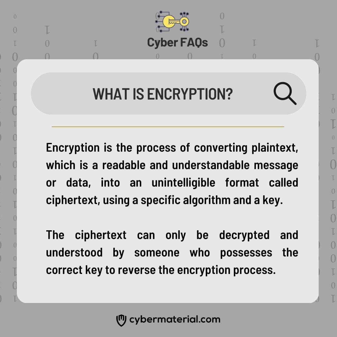 Cybermaterial_'s tweet photo. 🧵Thread 1/2
❓ 👉 5 FAQs about Encryption:
- What is encryption?
- How does encryption work?
- Can encryption be used to protect my computer or smartphone?
👉 Follow @Cybermaterial_
Visit: https://t.co/LcvVKb5ZG4
#cyberFAQ #encryption #cybersecurity #informationsecurity https://t.co/flmqGBzsEB