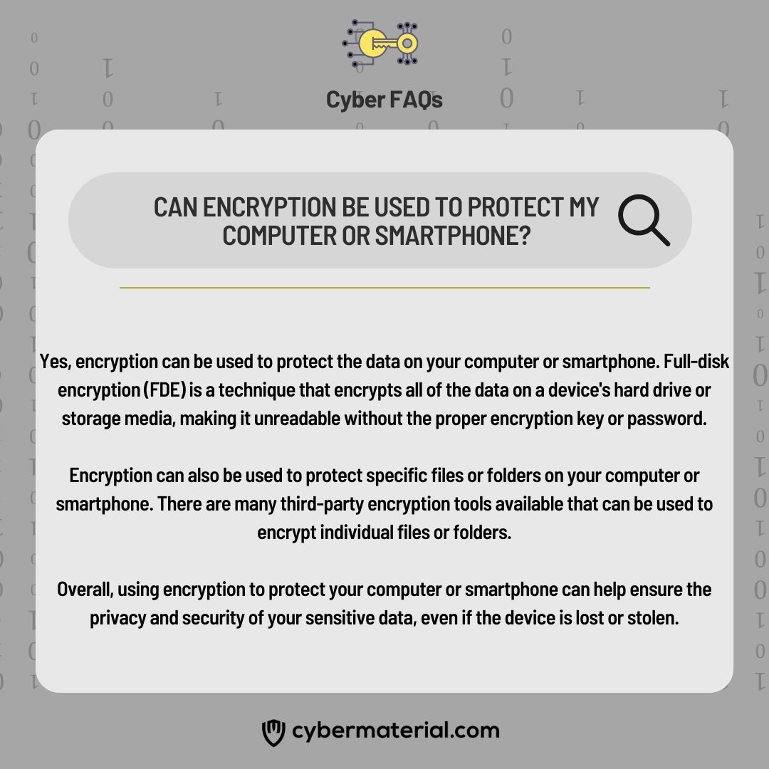 Cybermaterial_'s tweet photo. 🧵Thread 1/2
❓ 👉 5 FAQs about Encryption:
- What is encryption?
- How does encryption work?
- Can encryption be used to protect my computer or smartphone?
👉 Follow @Cybermaterial_
Visit: https://t.co/LcvVKb5ZG4
#cyberFAQ #encryption #cybersecurity #informationsecurity https://t.co/flmqGBzsEB