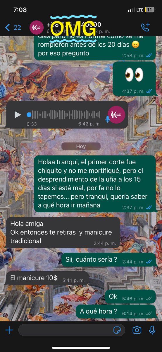Callmeandreg's tweet photo. Y bueno llegando al final y menos acalorada decidí que la garantía ya no me importaba y solo quería mis uñas🥹
A todas estas nunca me dijo a qué hora ir mañana 🤡 ¿será que voy o intento en otro lugar? Y por cierto el lugar se llama kenash vip studio, ya no lo recomiendo #nails https://t.co/MdreMgymHv