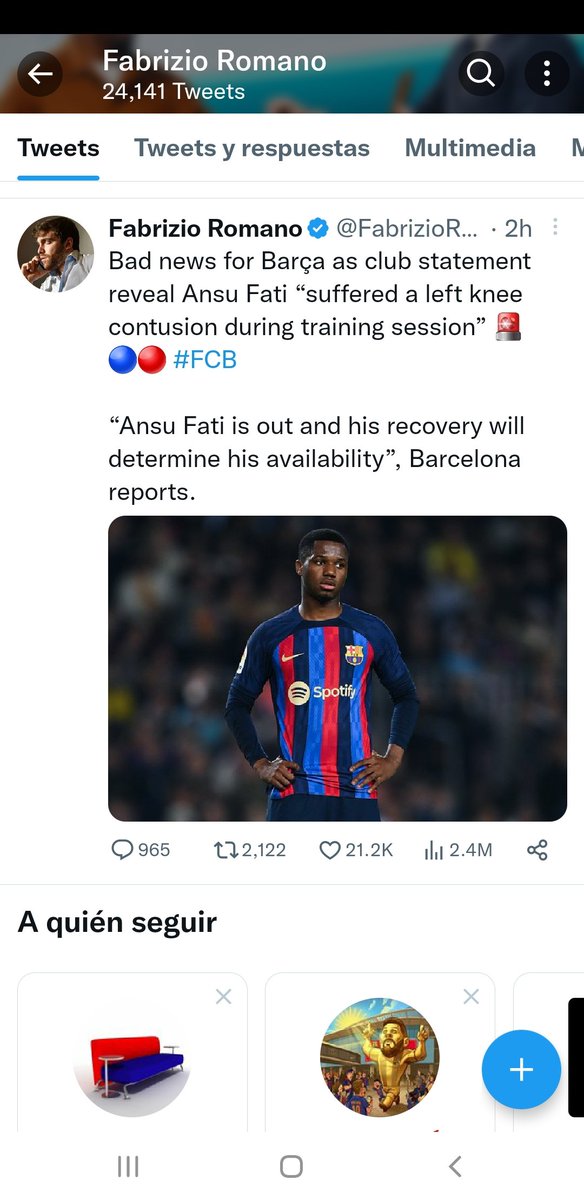 rafadomi2003's tweet photo. @CuentaMister Mister honestamente ya me preocupa la situación de ansu fati y creo que en lo personal e perdido mucha de mi esperanza en el.
No lo digo con el ánimo de críticarle si no de dar mi opinión y preguntar la tuya  gracias. https://t.co/TZchcF7wMA